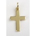Croix plate 15 mm - plaqué or -