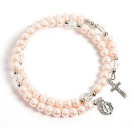 Bracelet chapelet rose