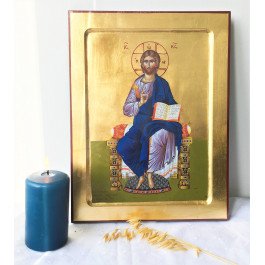 Icône creuse du Christ Intronisé