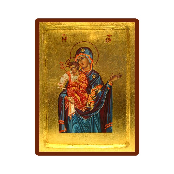 Icône Creuse Vierge Toute Puissante bleue