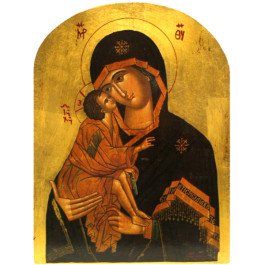 Icône Plate Arrondie Vierge de Vladimir