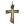 Croix en bois verni avec cordon - Sujet Christ