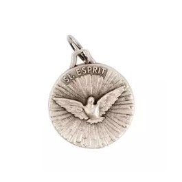 Médaille Saint Esprit 18 mm - métal argenté