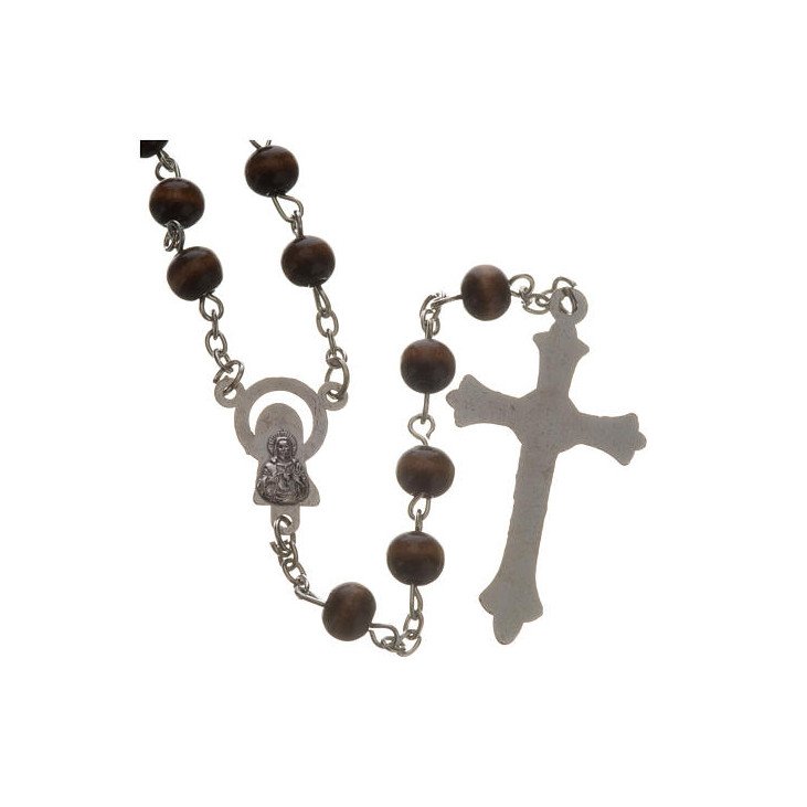 Chapelet sur chaîne - Bois foncé - 49 cm