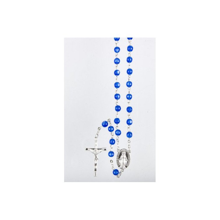 Chapelet Vierge Miraculeuse - Résine Bleue