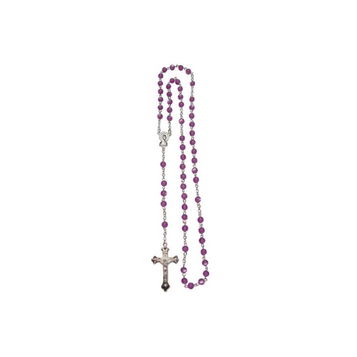 Chapelet Vierge Marie - Résine Mauve