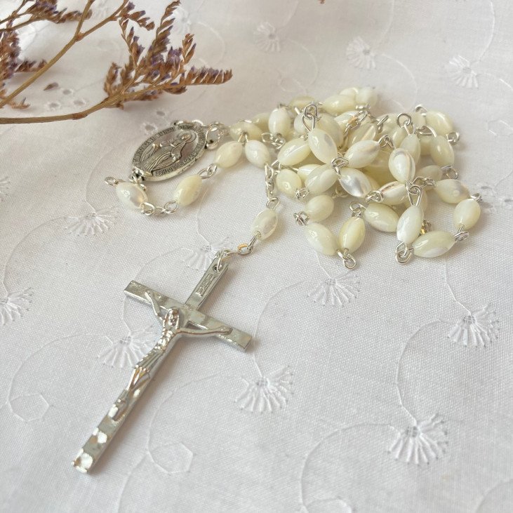 Chapelet Vierge Miraculeuse - Nacre - 59 cm