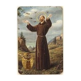 Carte de prière avec poinçon - Saint François