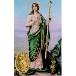 Carte de prière avec poinçon - Sainte Marthe