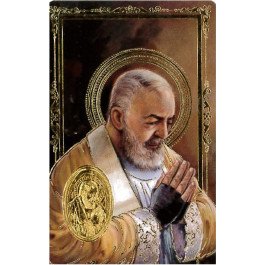 Carte de prière avec poinçon - Padre Pio