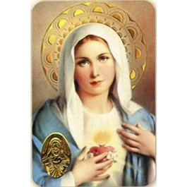 Carte de prière avec poinçon - Sacré Cœur de Marie