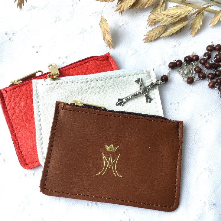 Pochette en cuir pour chapelet - Couleur au choix