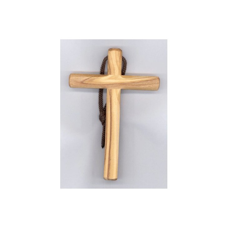 Croix d'aube en bois d'olivier sans cordon - 10 cm