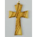 Croix d'aube en bois d'olivier sans cordon - 8 cm