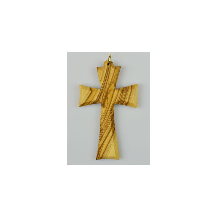 Croix d'aube en bois d'olivier sans cordon - 8 cm