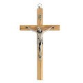 Crucifix en bois d'olivier biseauté