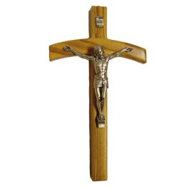 Crucifix en bois d'olivier - 25 cm