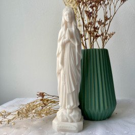 Statue de la Vierge de Lourdes en albâtre - 20 cm