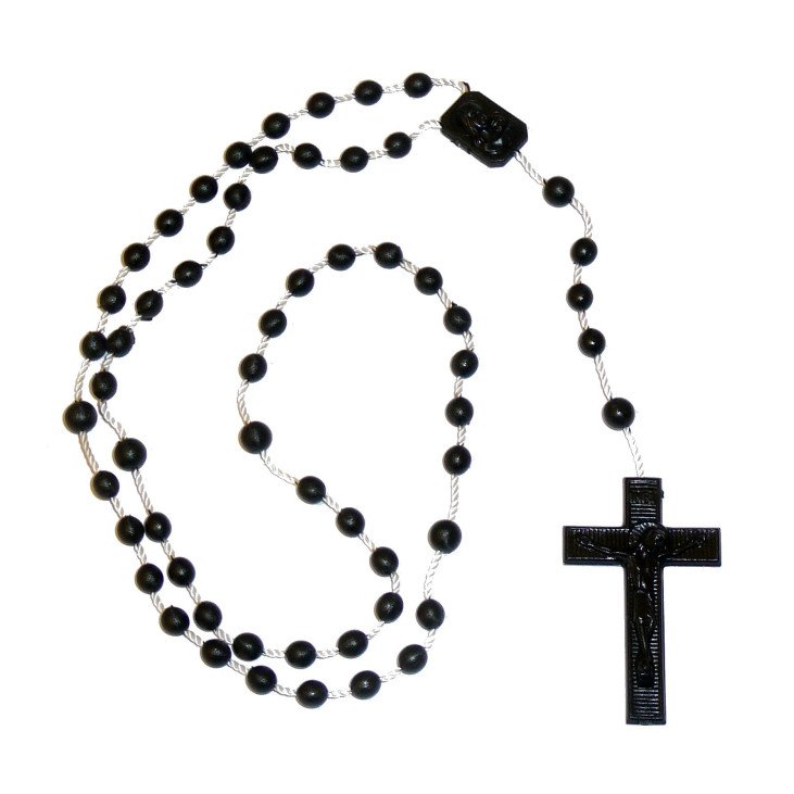 Chapelet plastique sur corde - Couleur au choix