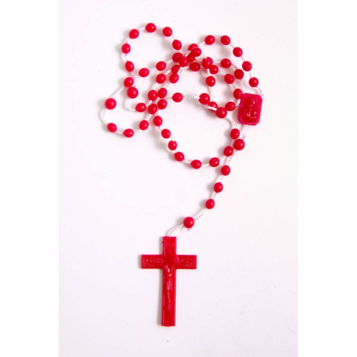 Chapelet plastique sur corde - Couleur au choix