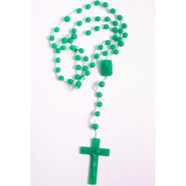 Chapelet plastique sur corde - Couleur au choix