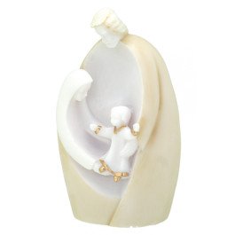 Statuette de la Sainte Famille en albâtre or - 12 cm