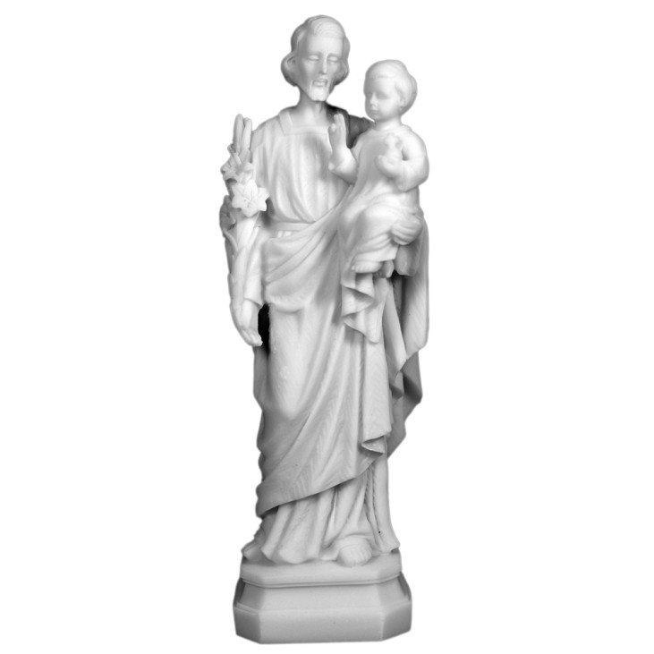 Statue de Saint Joseph en albâtre - 20 cm