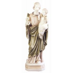 Statue de Saint Joseph en albâtre coloré - 20 cm