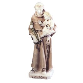 Statue de Saint Antoine en albâtre coloré - 20 cm