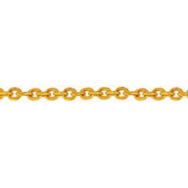Chaîne maille forçat ronde 40 cm - 1,60 mm - Plaqué Or