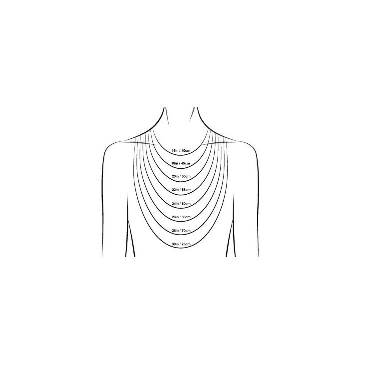 Chaîne maille forçat - 50 cm - Argent