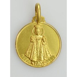 Médaille Enfant Jésus de Prague - plaqué or