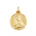 Médaille de la Vierge à l'Enfant - 18 mm - plaqué or