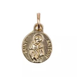 Médaille Saint Antoine - métal doré - 12 mm