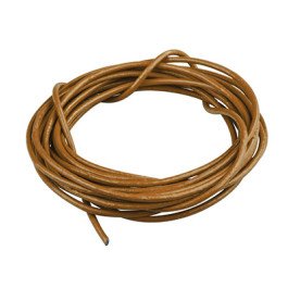 Cordon de cuir marron 2 mm - 80 cm