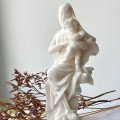 Statue Vierge à l'Enfant en albâtre - 20 cm