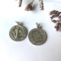 Médaille Saint Benoit - métal argenté - 16 mm