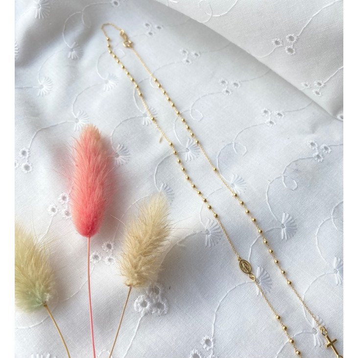 Collier chapelet de la Médaille Miraculeuse en or 18 carats