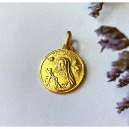 Médaille Sainte Rita portrait - plaqué or