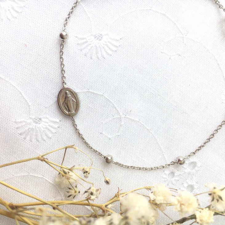 Bracelet Médaille Miraculeuse  - Argent