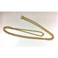 Chaine maille forçat ronde 60 cm - Plaqué Or