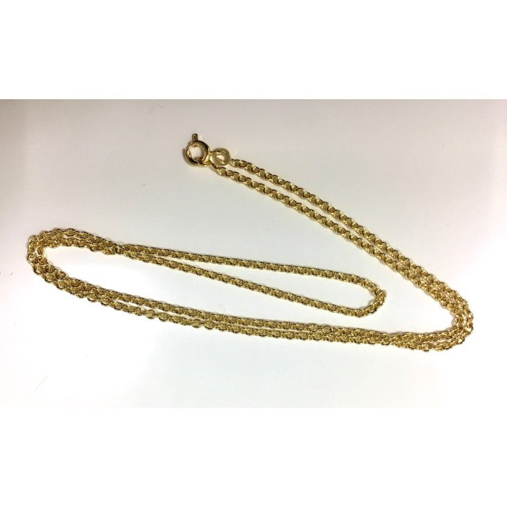 Chaine maille forçat ronde 60 cm - Plaqué Or