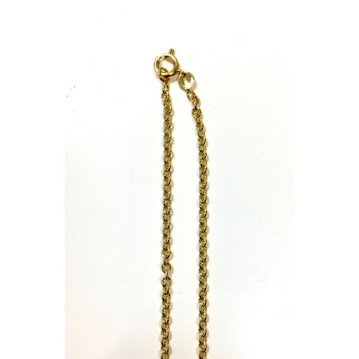 Chaine maille forçat ronde 60 cm - Plaqué Or