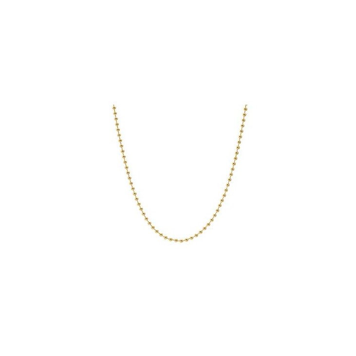 Chaine petits grains 45 cm - 1.4 mm - Plaqué Or