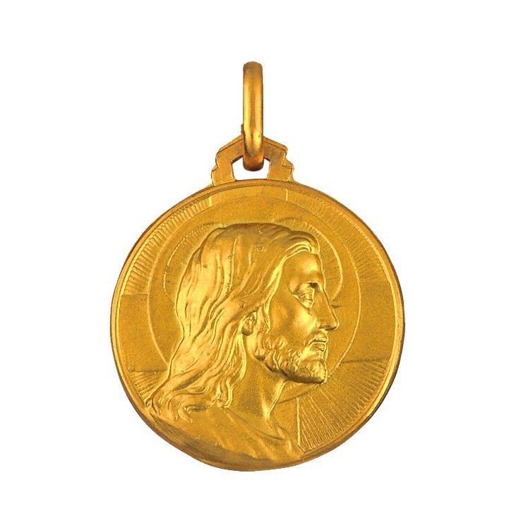 Médaille Christ rédempteur 18 mm - plaqué or