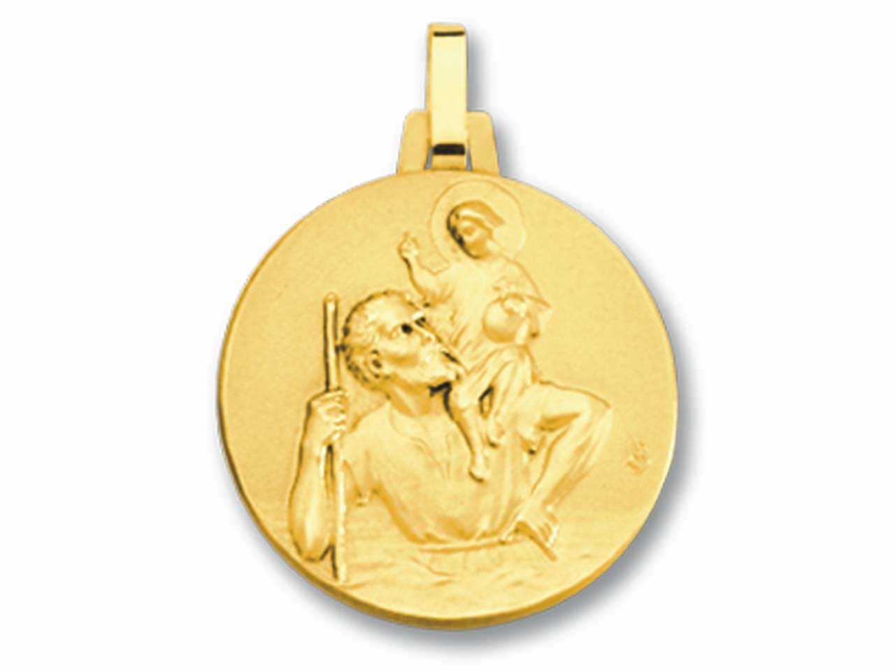 Médaille De Saint-Christophe En Or 9 Carats - Pendentif Avec Chaîne 45,7 Cm - Idée Cadeau élégante