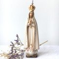 Statue de Notre-Dame de Fatima - bois polychrome - 16 cm