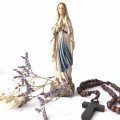 Statue de Notre-Dame de Lourdes - bois polychrome - 14 cm