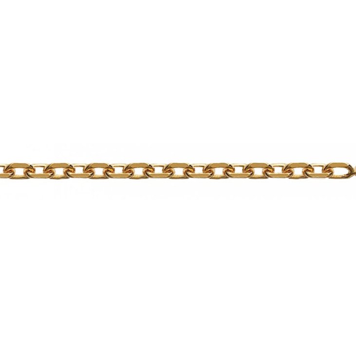 Chaîne maille forçat limée 45 cm - 1.5 mm - Plaqué Or
