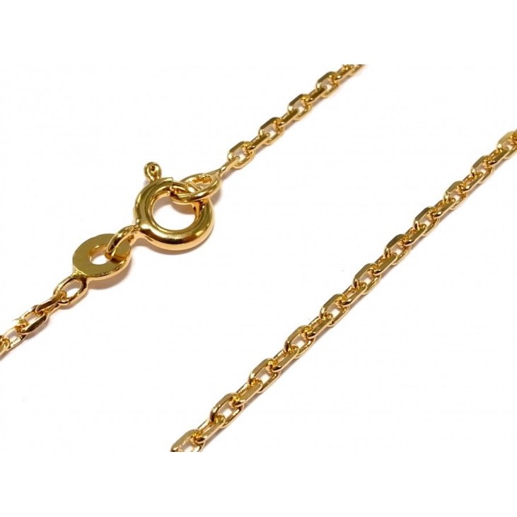 Chaîne maille forçat limée 45 cm - 1.5 mm - Plaqué Or